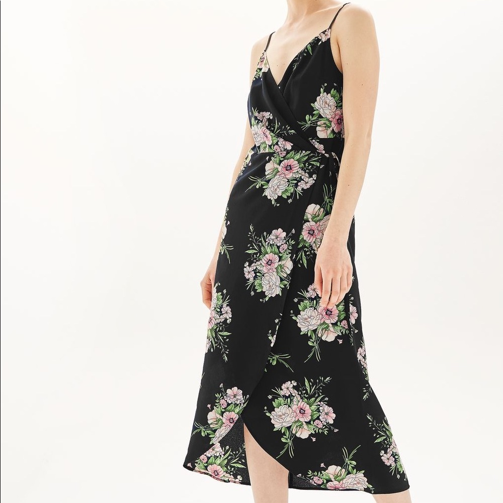 Topshop Anna Rocks Crep Wrap Dress